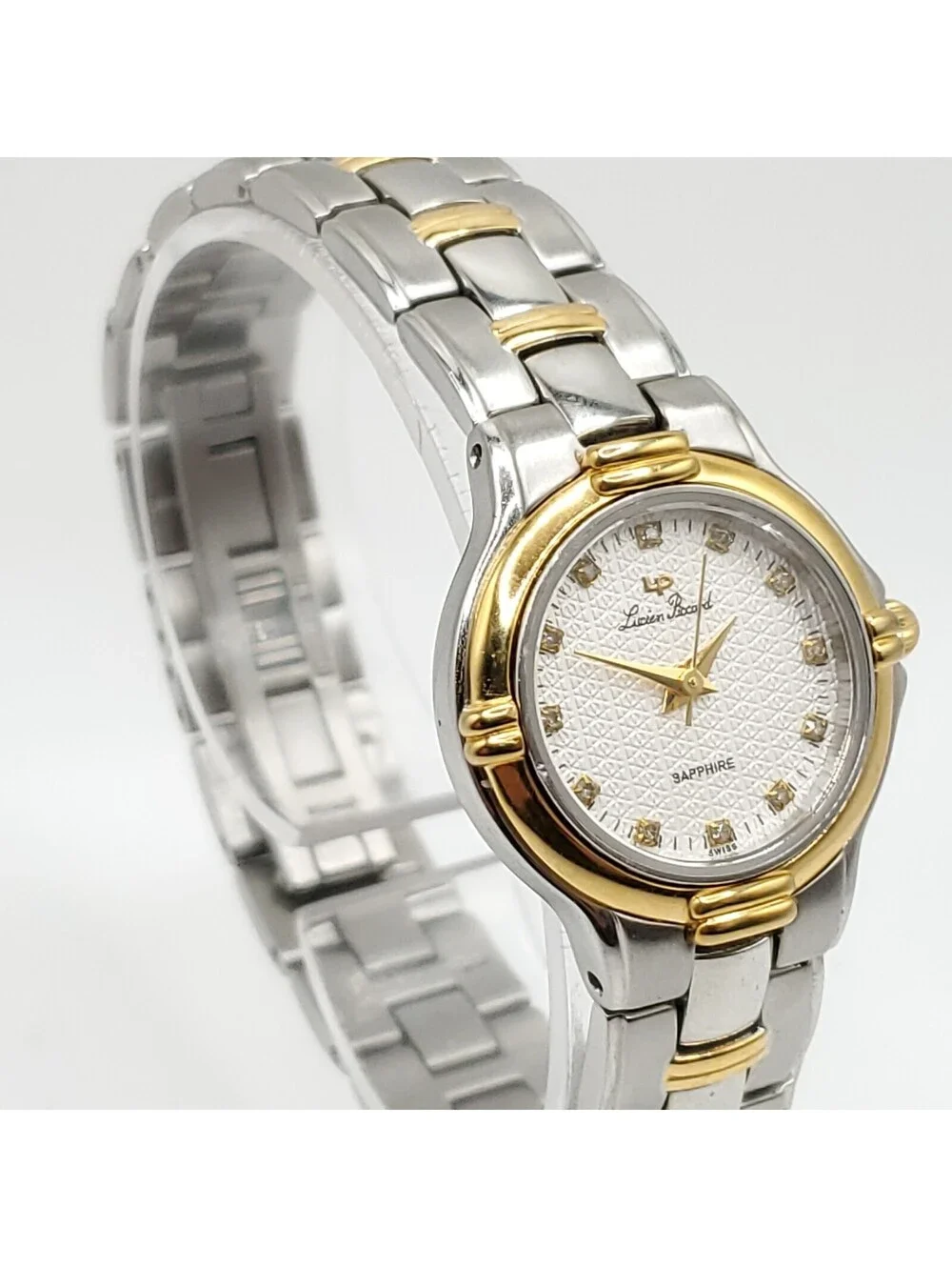 Lucien Piccard Sapphire Crystal Womens Watch 25mm Two-Tone New Battery